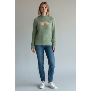 Sweet & Sinful Light Green Peekaboo Sweater Soft Womens XL